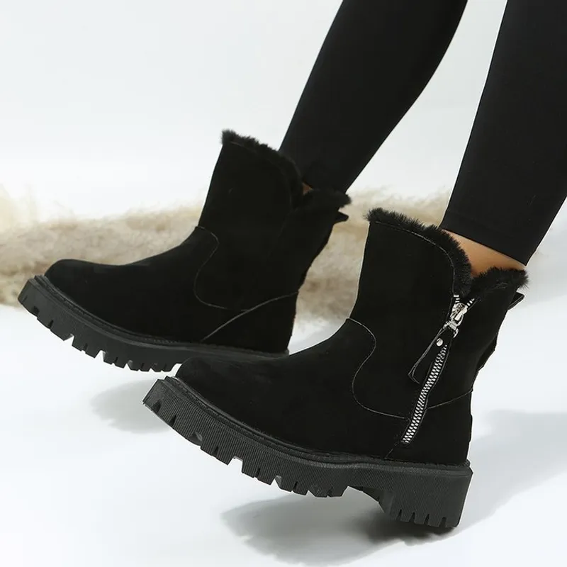 2024 zapatos de diseño botas para hombres zapatos de lluvia de invierno botas peludas peludas de piel gruesas zapatos antidesliz