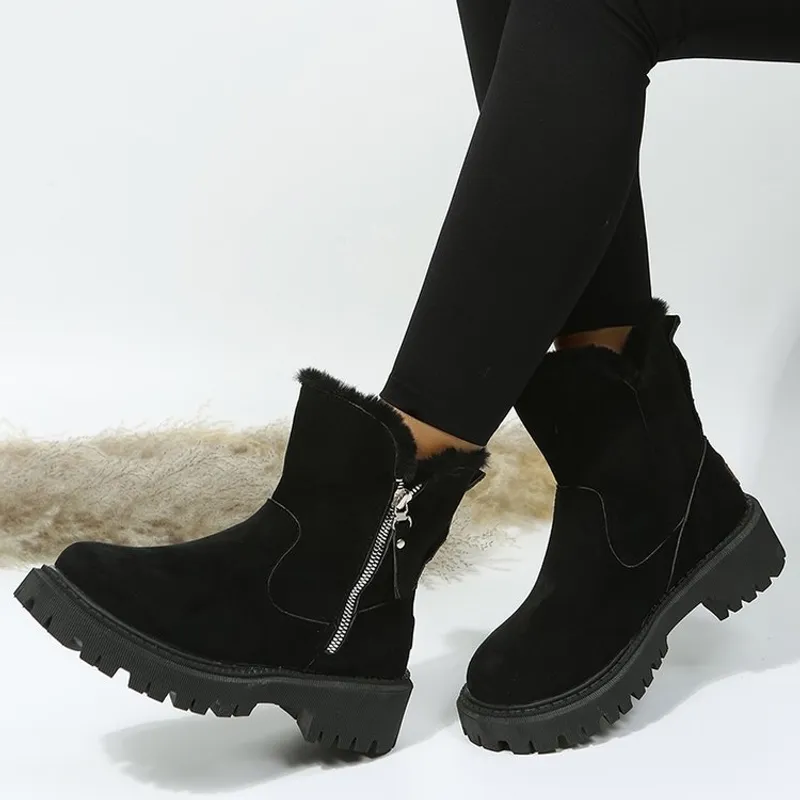 2024 zapatos de diseño botas para hombres zapatos de lluvia de invierno botas peludas peludas de piel gruesas zapatos antidesliz