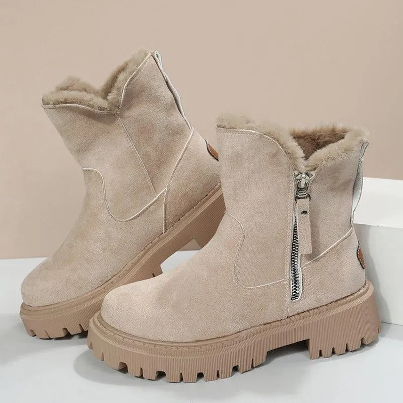 2024 zapatos de diseño botas para hombres zapatos de lluvia de invierno botas peludas peludas de piel gruesas zapatos antidesliz