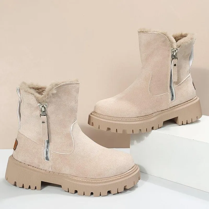 2024 zapatos de diseño botas para hombres zapatos de lluvia de invierno botas peludas peludas de piel gruesas zapatos antidesliz
