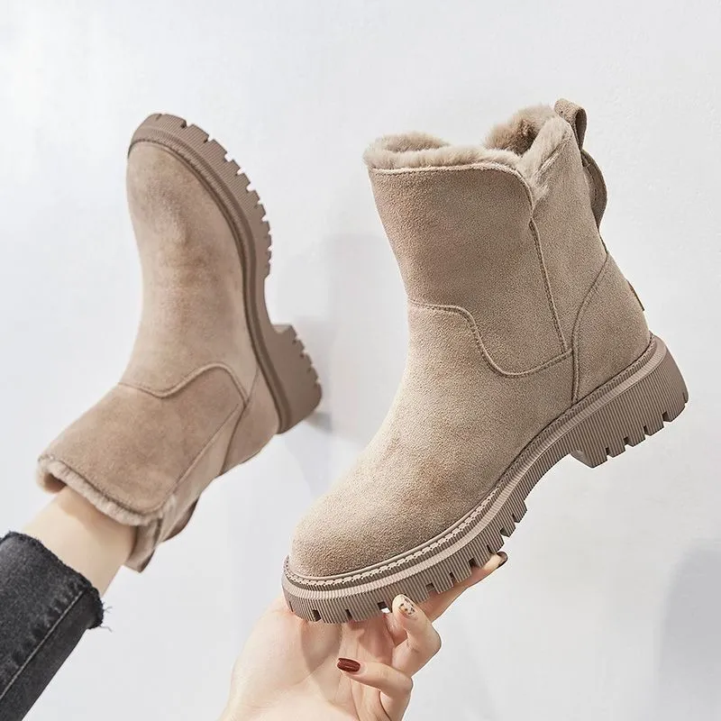 2024 zapatos de diseño botas para hombres zapatos de lluvia de invierno botas peludas peludas de piel gruesas zapatos antidesliz