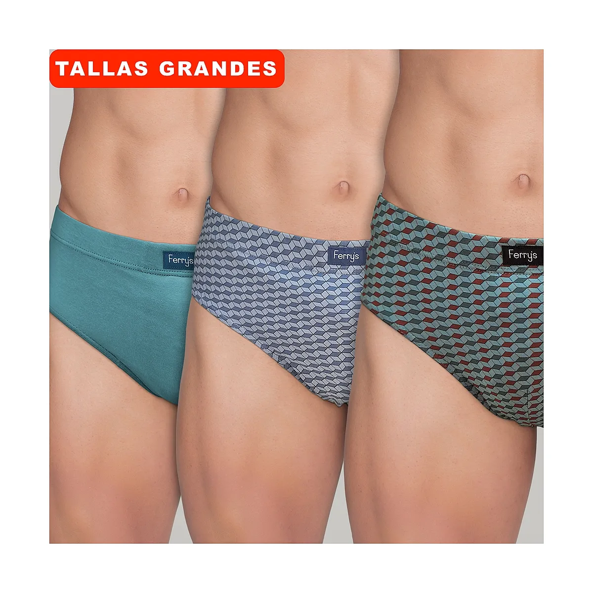 440b PACK 3 SLIPS CERRADOS ESTAMPADOS CUBOS