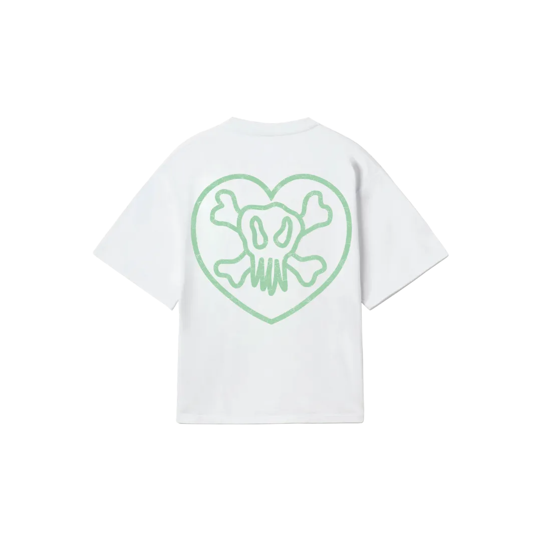 6IXT4OUR  SKULL AND HEART GREEN