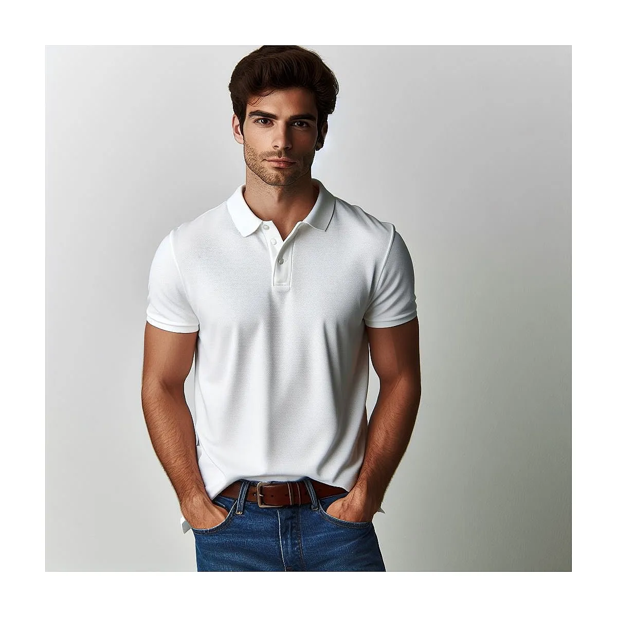 7589 POLO PIQUÉ CON PUÑO. CORTE AJUSTADO