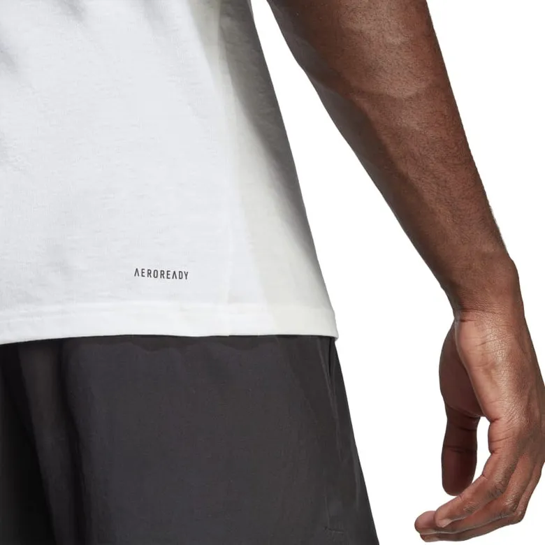 ADIDAS TRAIN ESSENTIALS FEELREADY LOGO TRAINING TSHIRT  "WHITE"