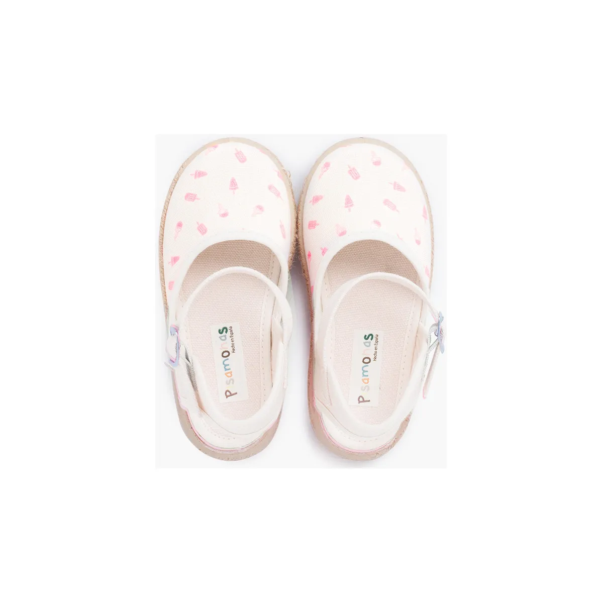 alpargatas niña hebilla con estampados