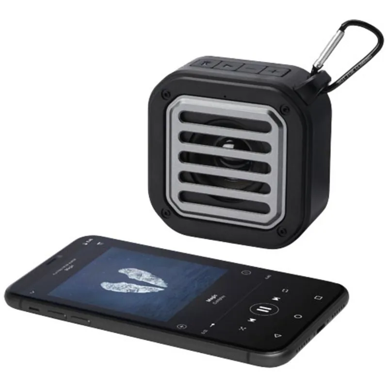 Altavoz solar con mosquetón rPET promocional Solo