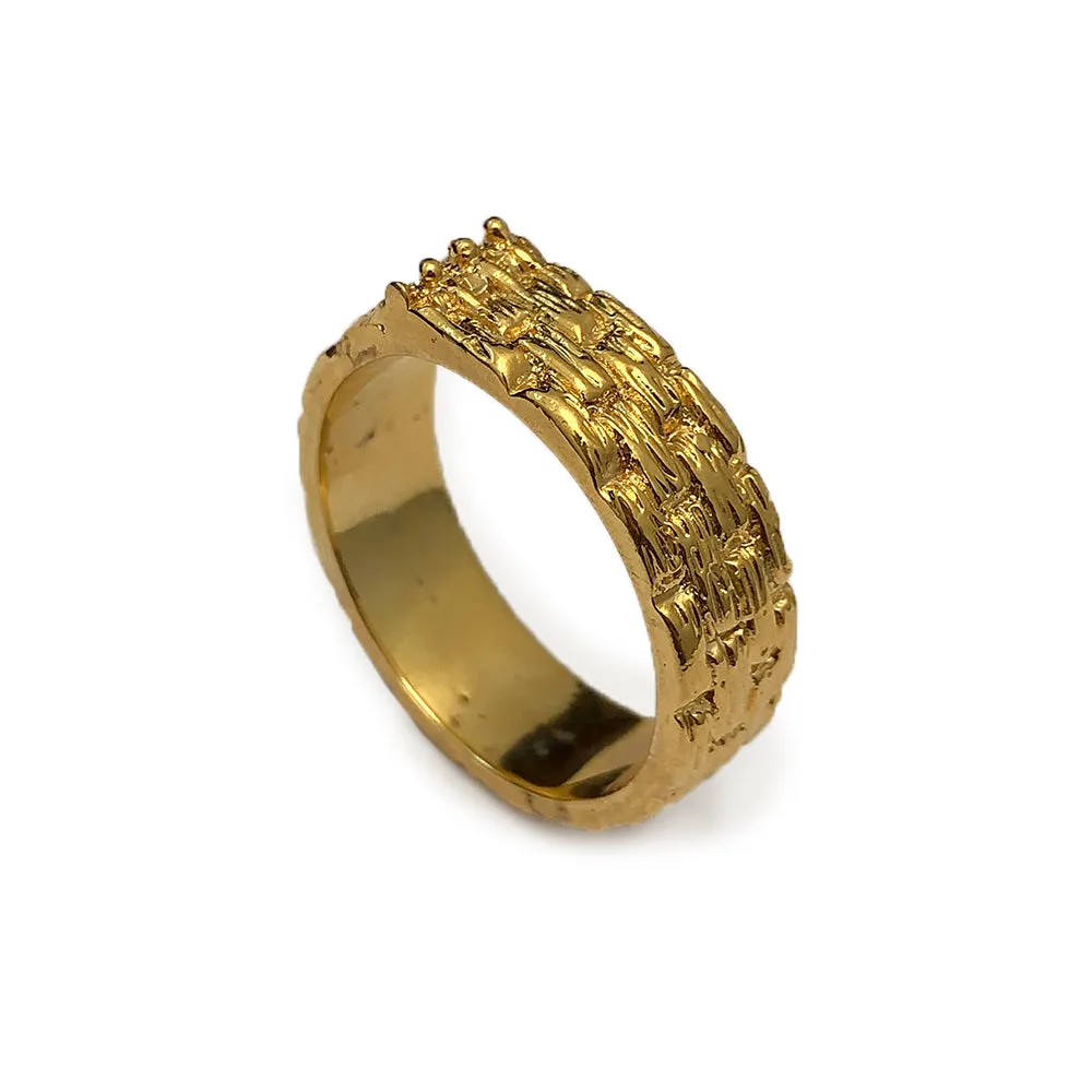 ANILLO CANASTO CIRCULAR   CHAPA DE ORO
