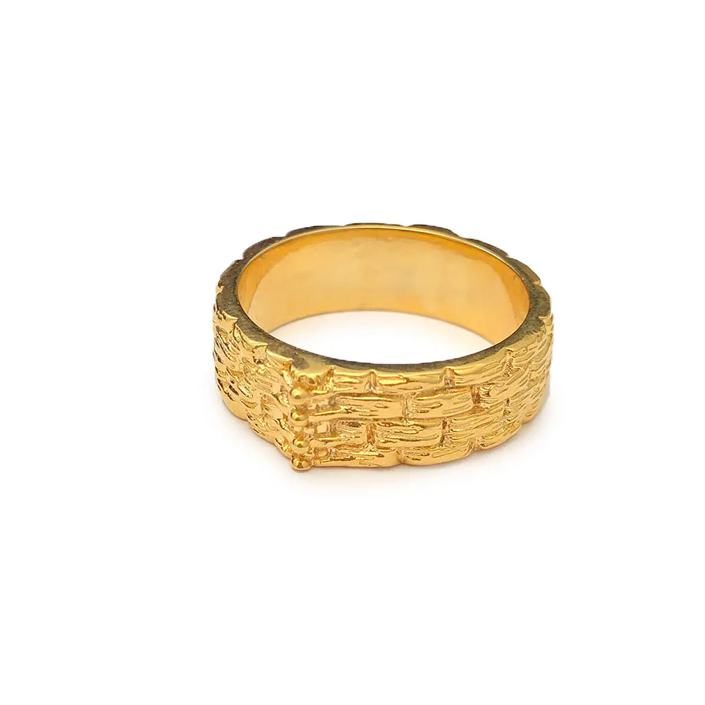 ANILLO CANASTO CIRCULAR   CHAPA DE ORO