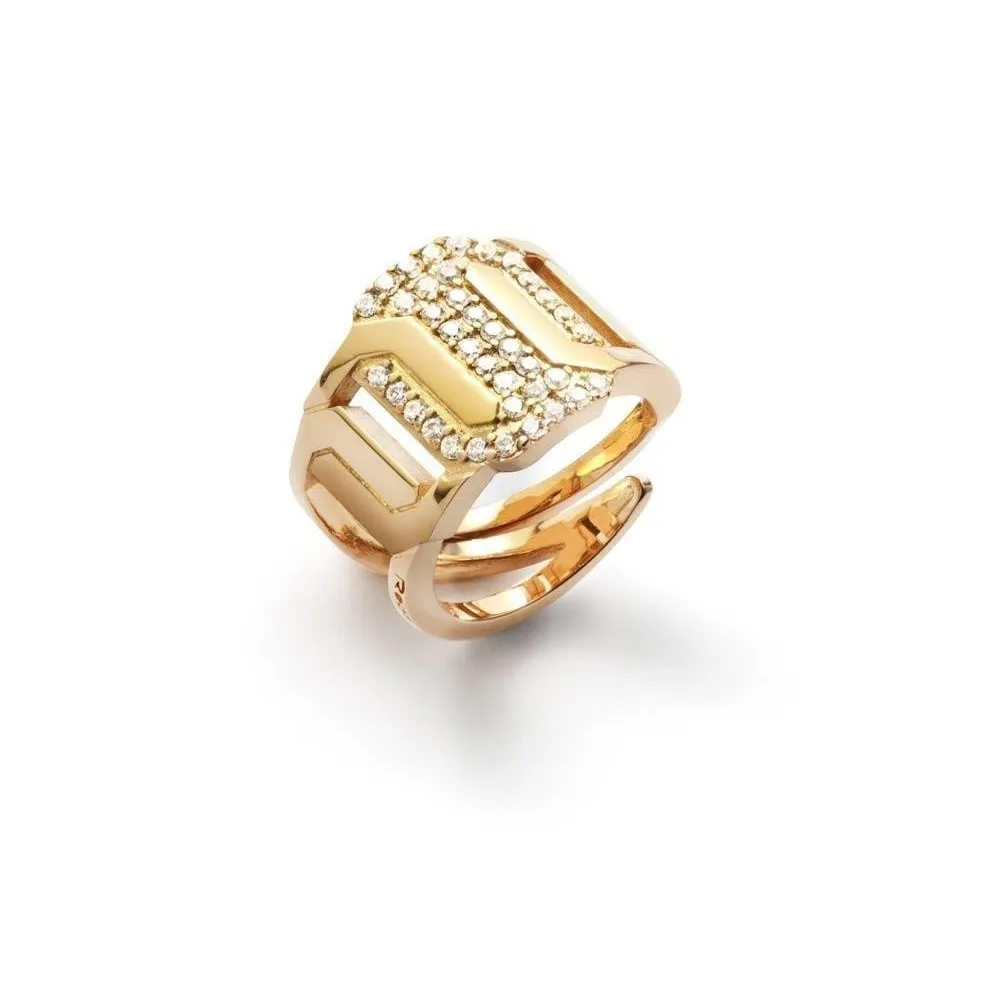 Anillo de Rebecca en bronce con piedras. Talla adaptable a la medida deseada.