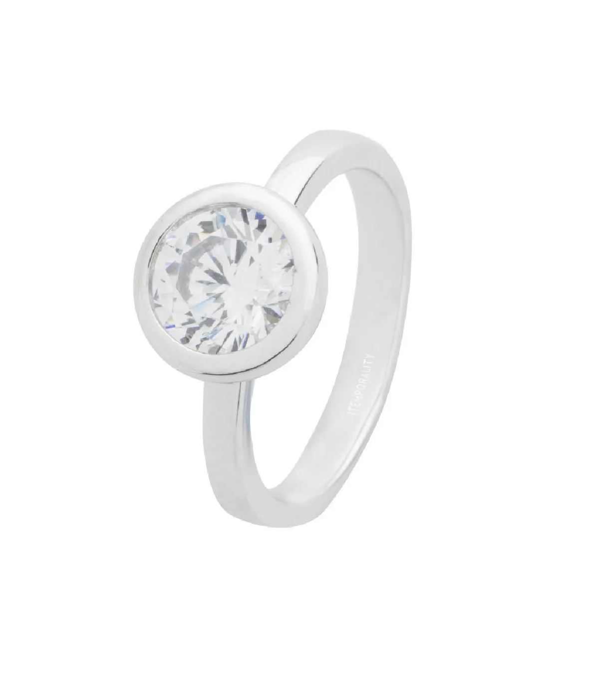 ANILLO SOLITARIO ITEMPORALITY PLATA CON CIRCONITA ENGASTADA EN BISEL  SRN101081