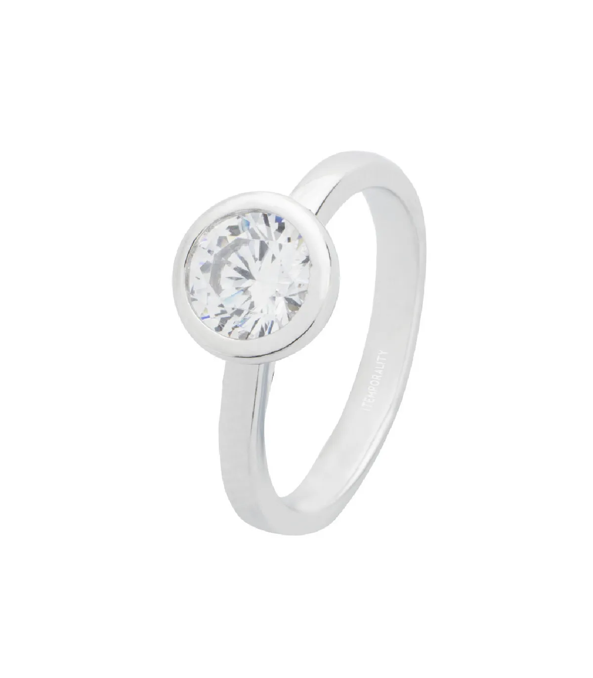 ANILLO SOLITARIO ITEMPORALITY PLATA CON CIRCONITA ENGASTADA EN BISEL  SRN101083