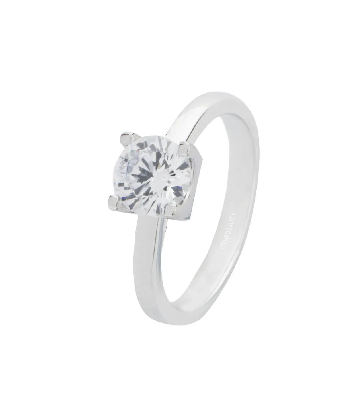 ANILLO SOLITARIO ITEMPORALITY PLATA CON CIRCONITA MONTADA SOBRE 4 GARRAS  SRN101095