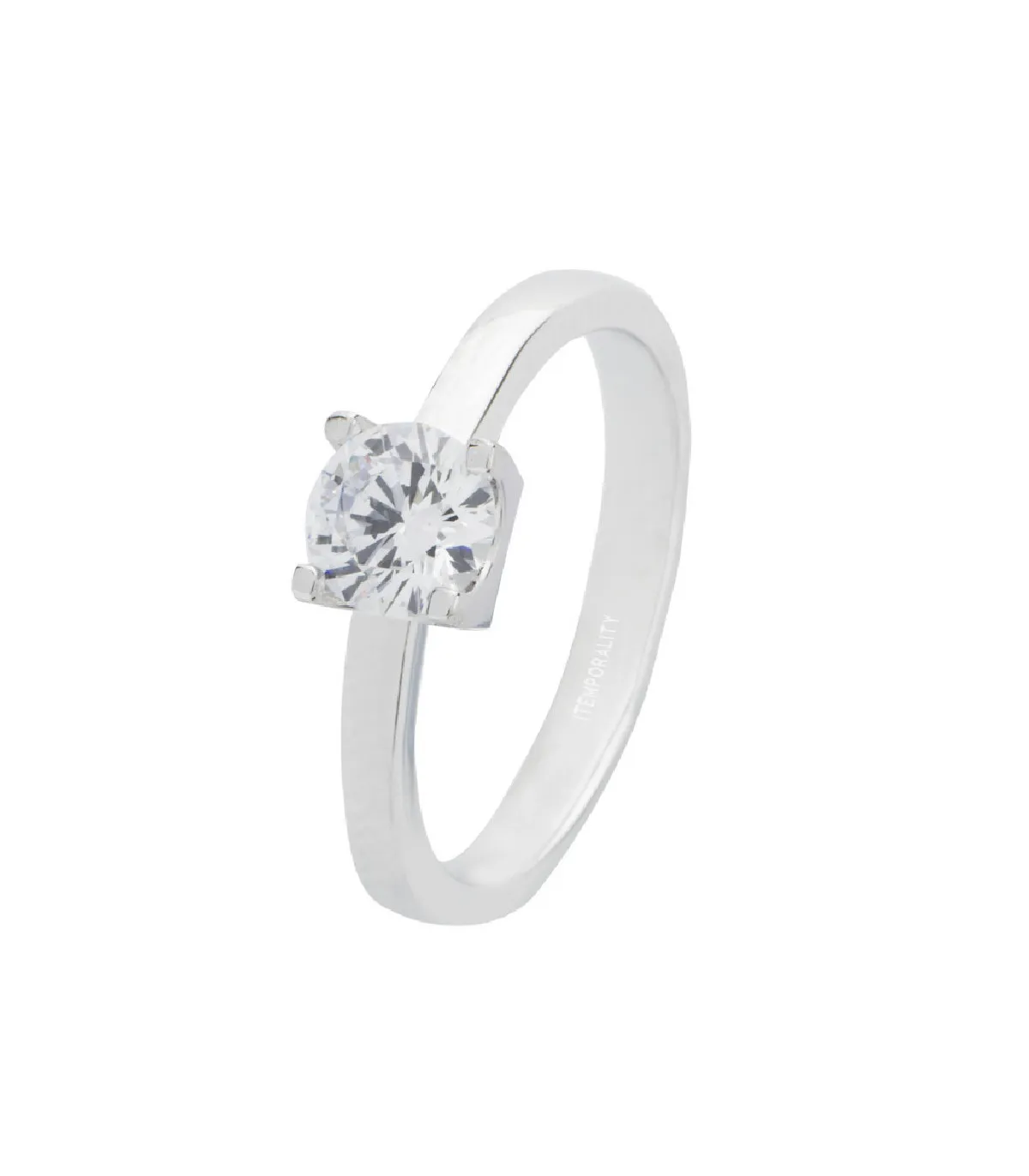 ANILLO SOLITARIO ITEMPORALITY PLATA CON CIRCONITA MONTADA SOBRE 4 GARRAS  SRN101096