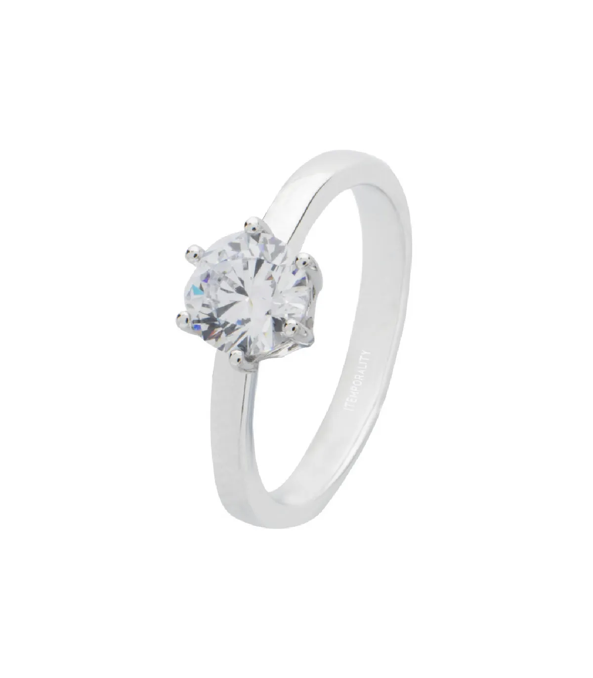 ANILLO SOLITARIO ITEMPORALITY PLATA CON CIRCONITA MONTADA SOBRE 6 GARRAS  SRN101090