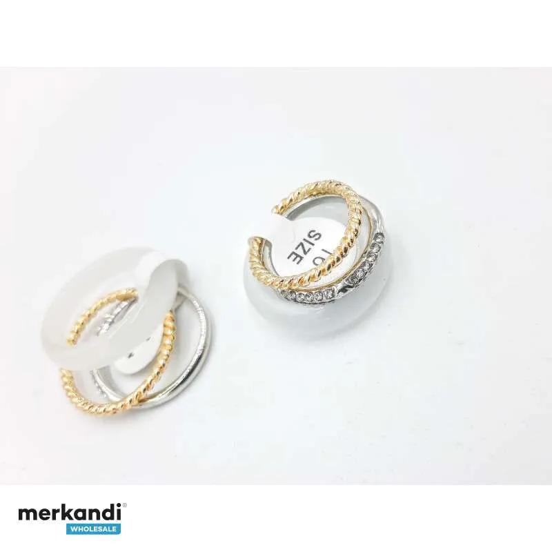 Anillos de acero y rodio diseños surtidos. Mayorista