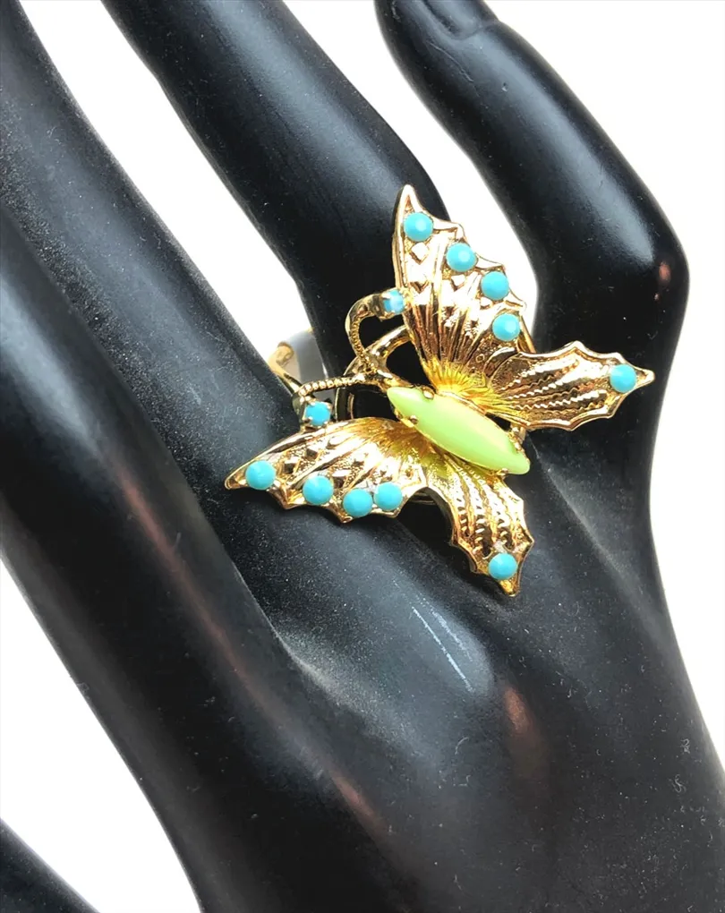 ANILLOS DORADOS DE MARIPOSA DISEÑOS ALTA BISUTERIA