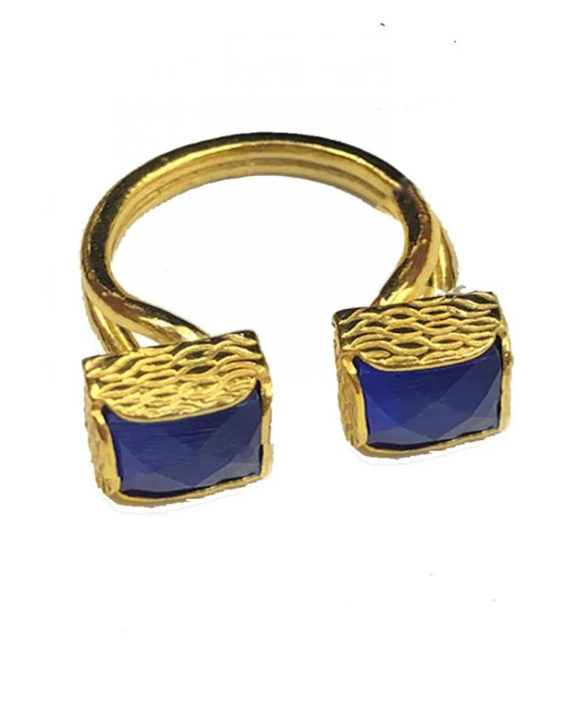 ANILLOS MUJER DE DOBLE PIEDRA AZULONA PARA INVITADAS DE BODA