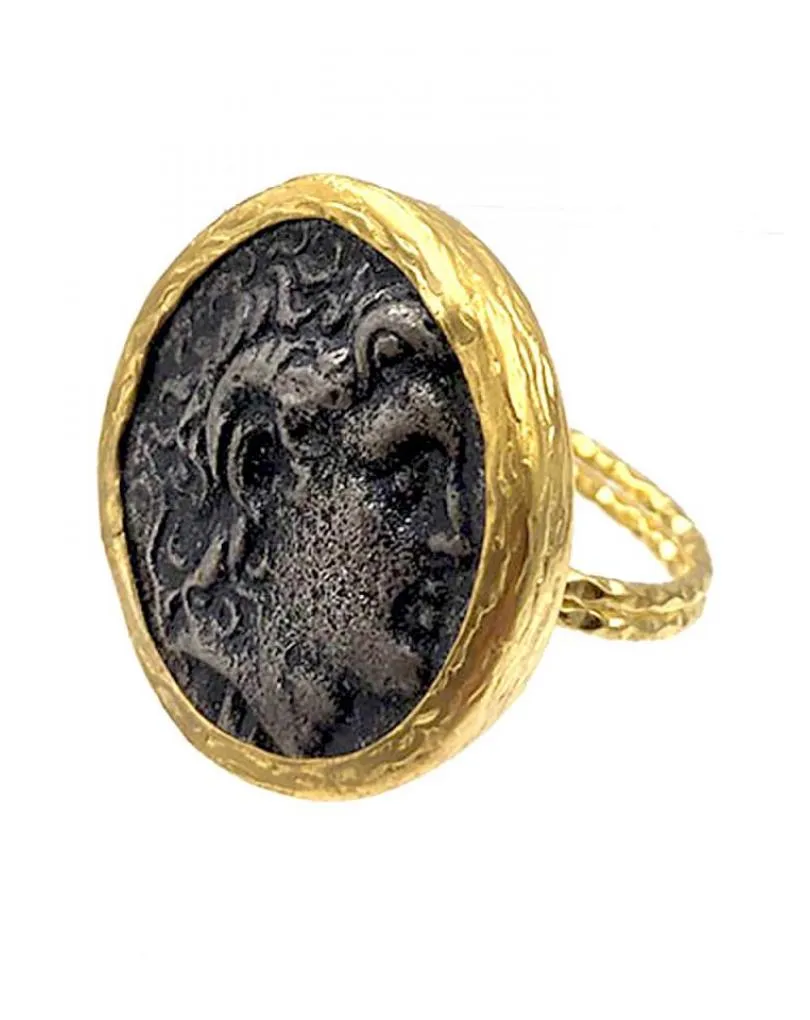 ANILLOS MUJER DE MONEDAS MEDIDA AJUSTABLE CON BAÑO DE ORO