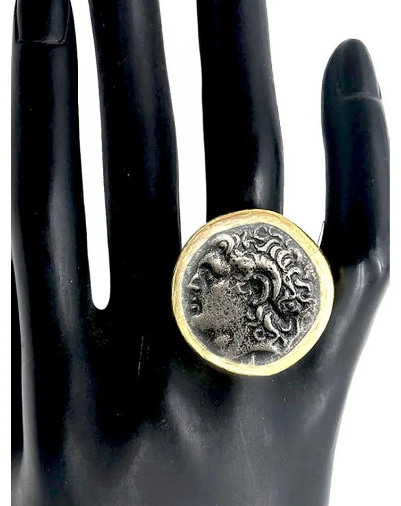 ANILLOS MUJER DE MONEDAS MEDIDA AJUSTABLE CON BAÑO DE ORO