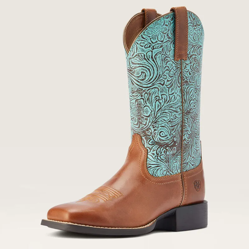 Ariat Round Up Wide Square Toe Western Boot