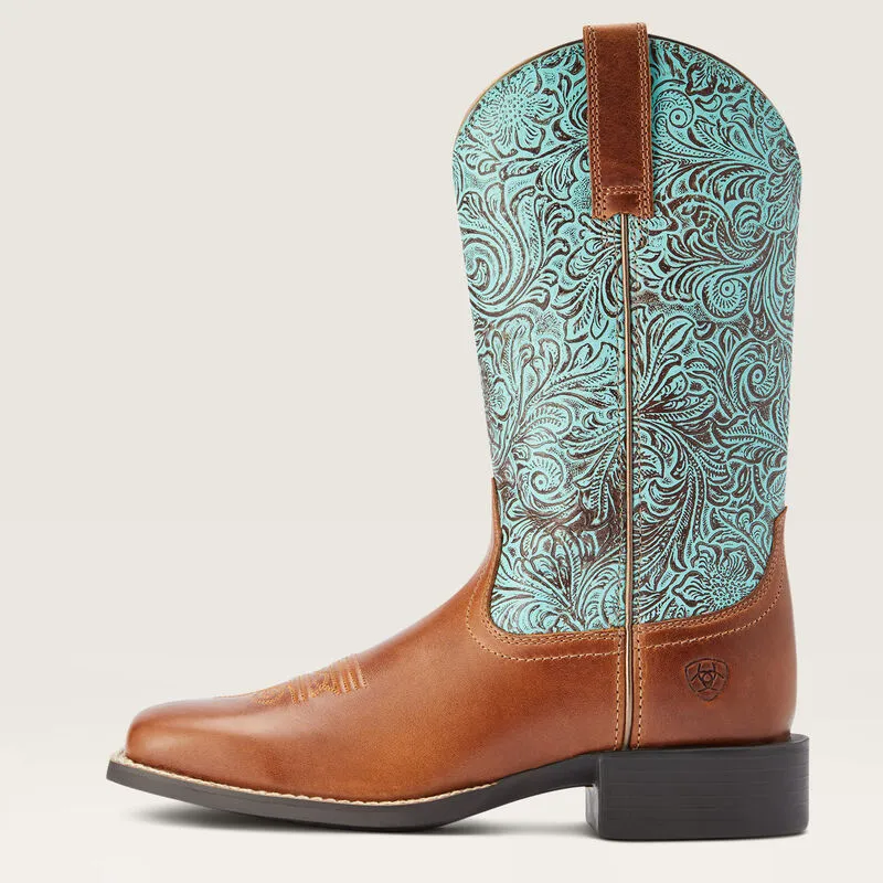 Ariat Round Up Wide Square Toe Western Boot