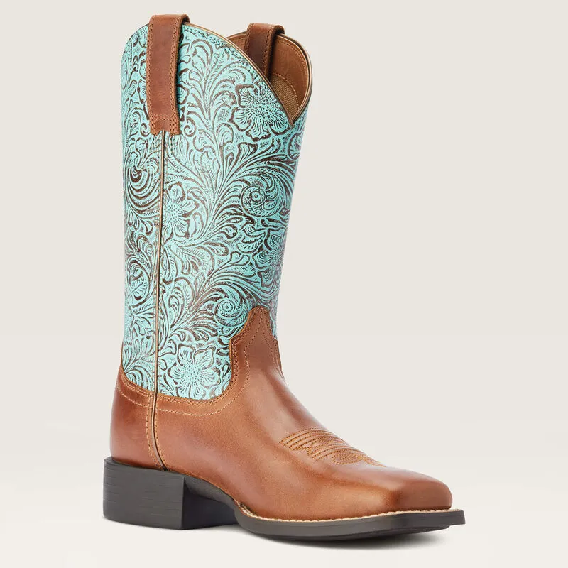 Ariat Round Up Wide Square Toe Western Boot