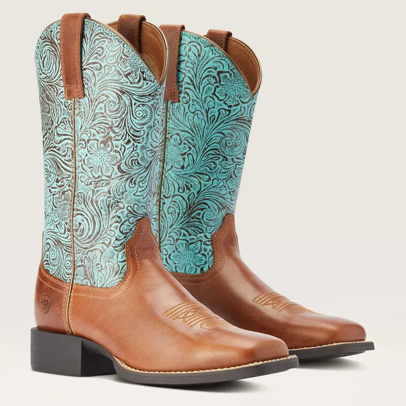 Ariat Round Up Wide Square Toe Western Boot
