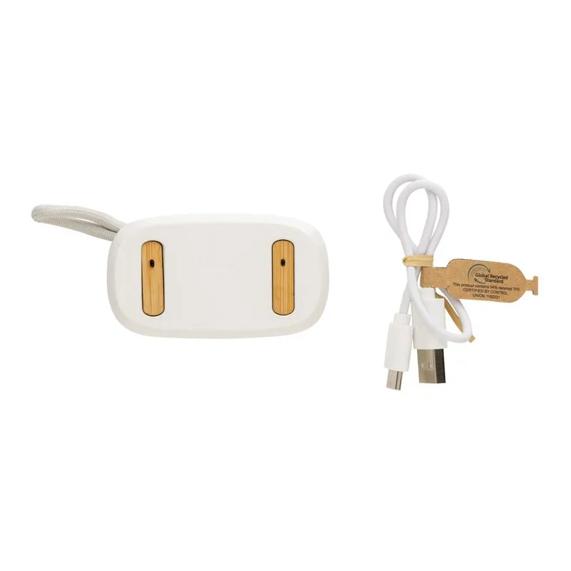 Auriculares TWS de plástico reciclado RCS y bambú FSC®