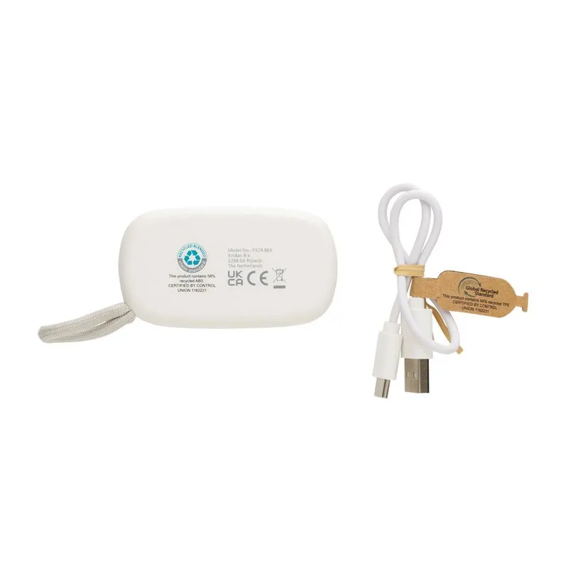 Auriculares TWS de plástico reciclado RCS y bambú FSC®