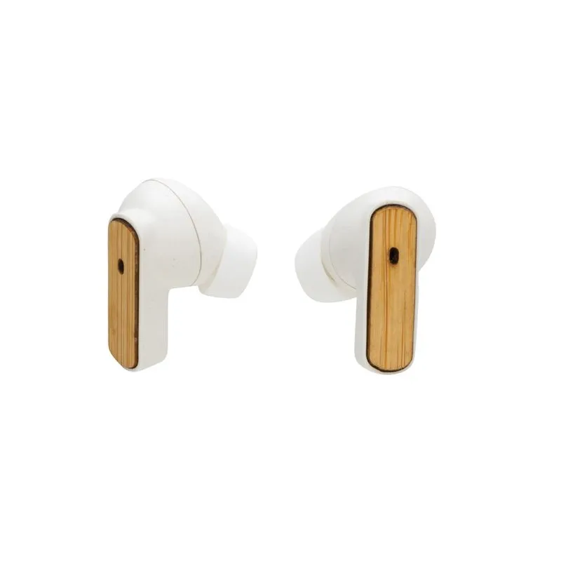 Auriculares TWS de plástico reciclado RCS y bambú FSC®