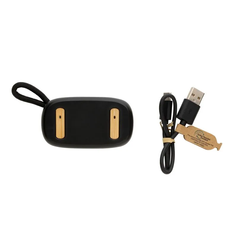 Auriculares TWS de plástico reciclado RCS y bambú FSC®