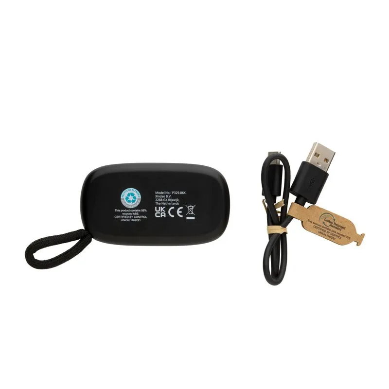 Auriculares TWS de plástico reciclado RCS y bambú FSC®