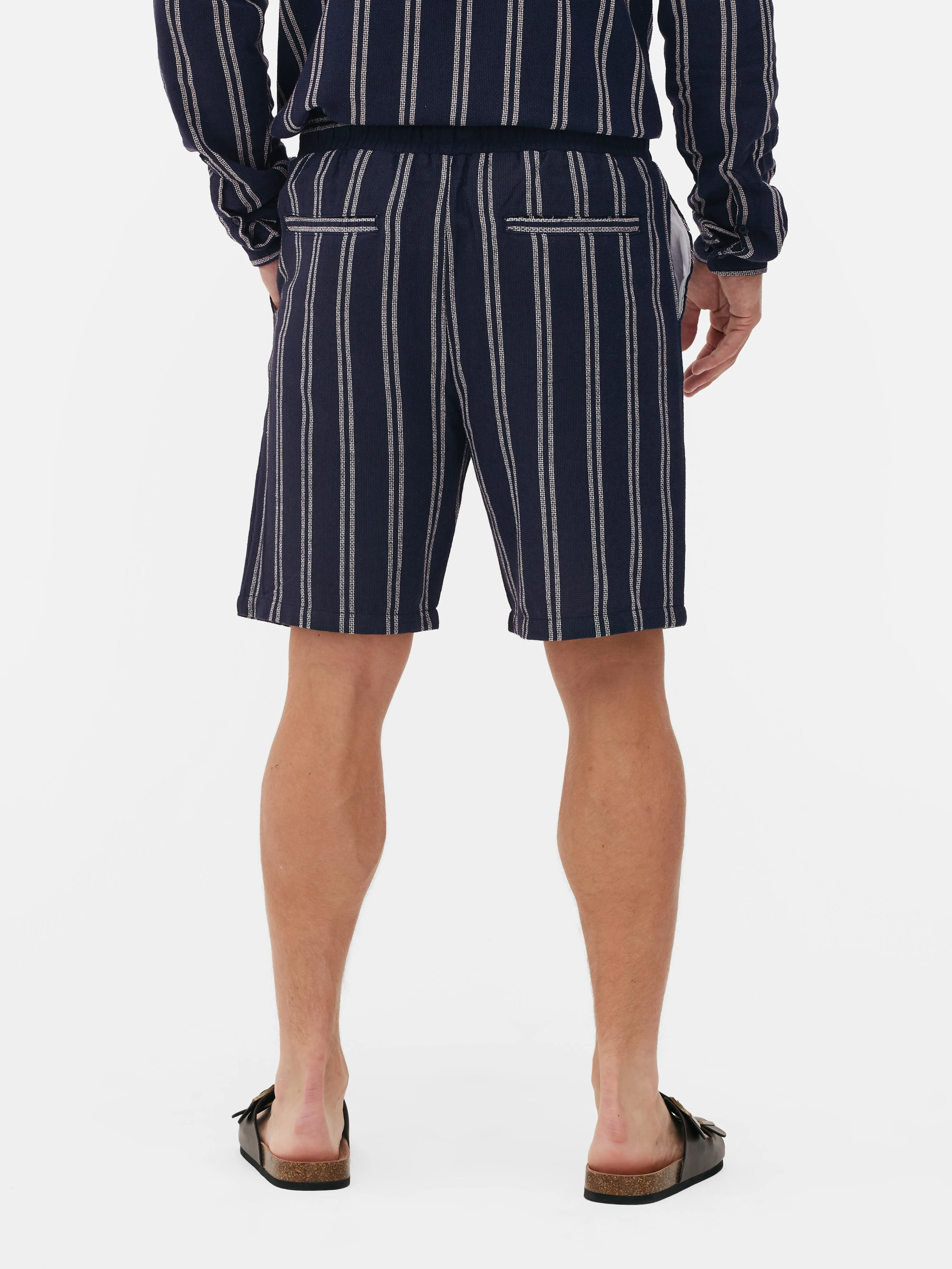 Bermudas con cordón de ajuste y textura (conjunto)