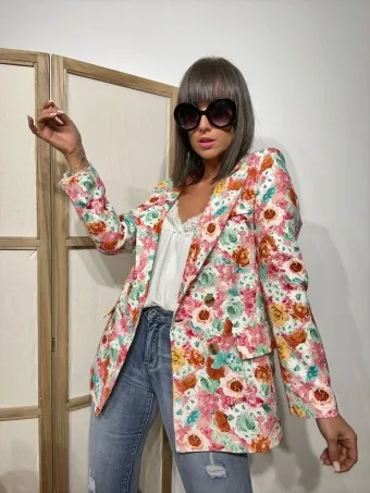 Blazer Floral Cruzada LITZA Rosa