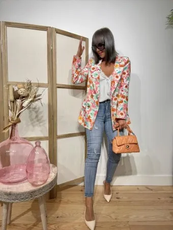Blazer Floral Cruzada LITZA Rosa