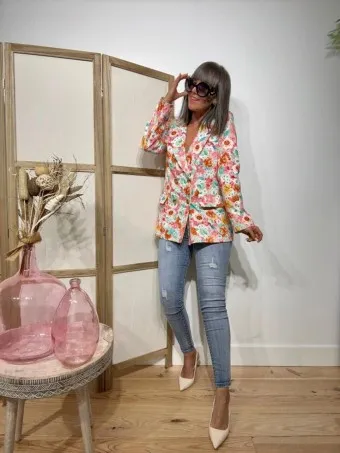 Blazer Floral Cruzada LITZA Rosa