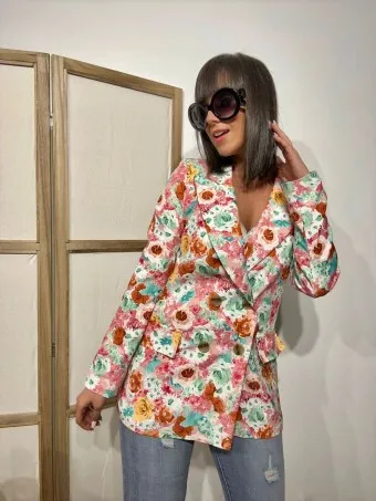 Blazer Floral Cruzada LITZA Rosa