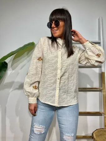 Blusa Bordado Perforado MORELIA Beige