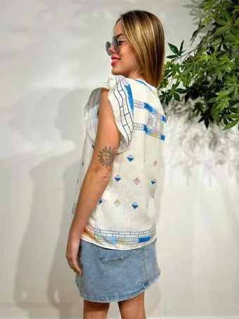Blusa Estampada KAINALU Azul