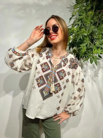 Blusa Rústica Estampada MANIZA