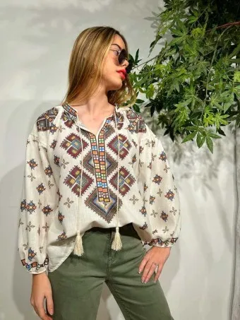 Blusa Rústica Estampada MANIZA