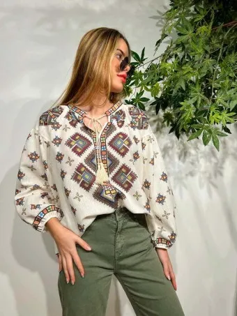 Blusa Rústica Estampada MANIZA