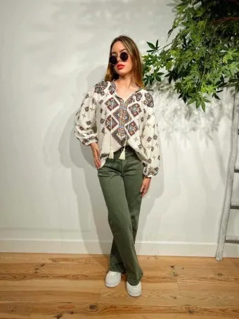 Blusa Rústica Estampada MANIZA