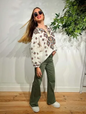 Blusa Rústica Estampada MANIZA