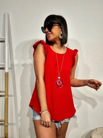 Blusa Volantes KARA Rojo