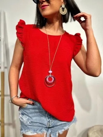 Blusa Volantes KARA Rojo