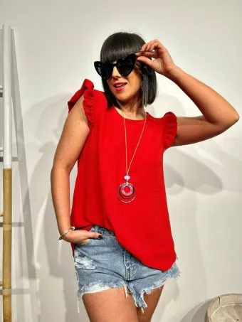 Blusa Volantes KARA Rojo
