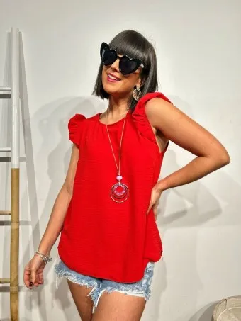 Blusa Volantes KARA Rojo