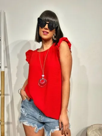 Blusa Volantes KARA Rojo